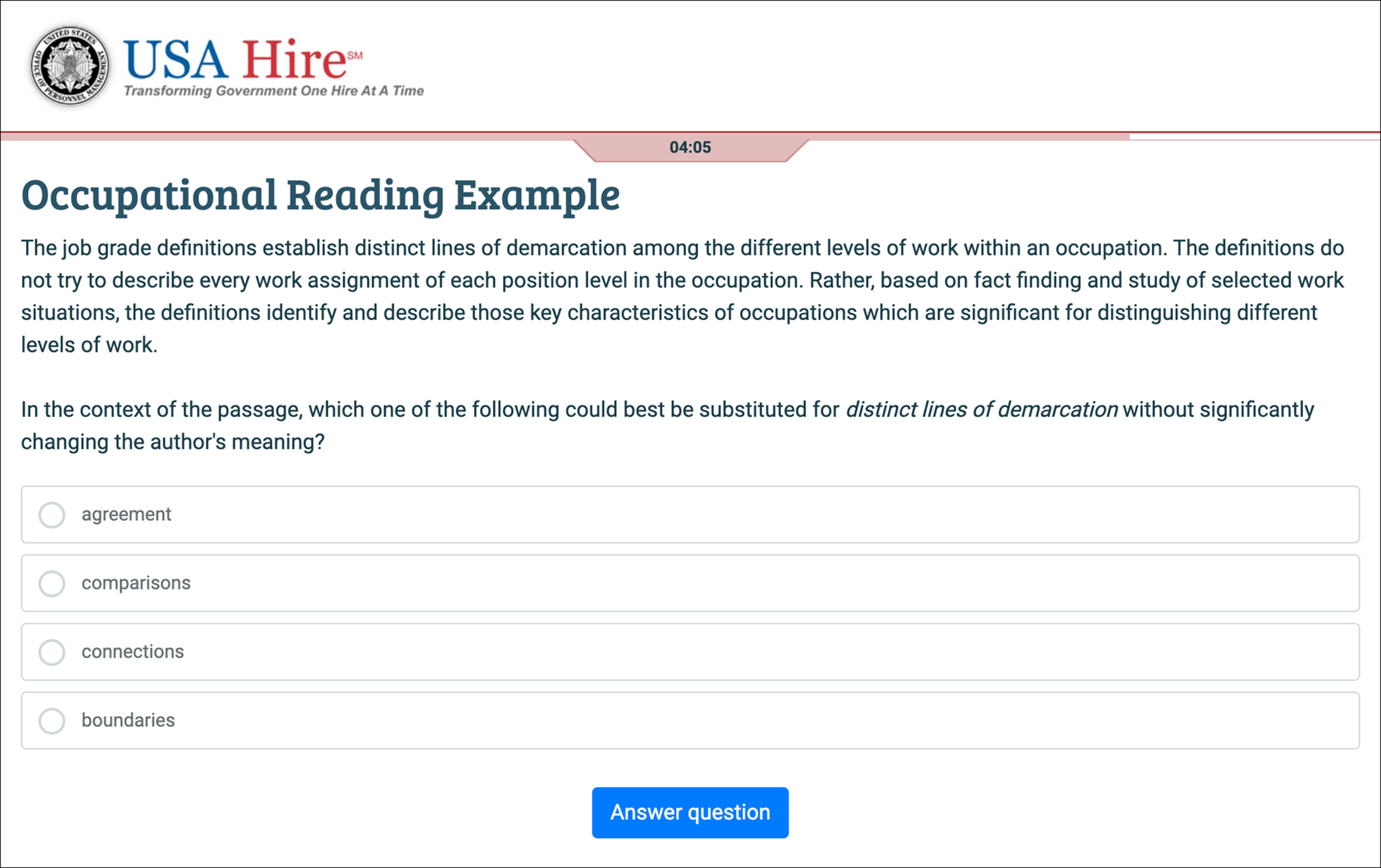 Sample Item - Reading